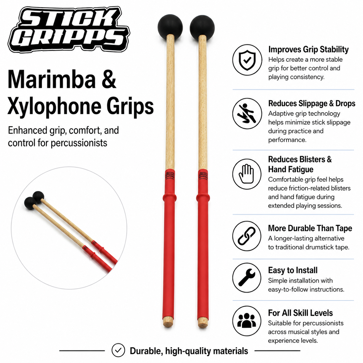 Marimba & Xylophone Mallet Grips